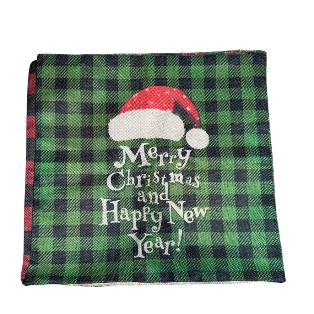 Festive Green and Red Holiday pillow case covers